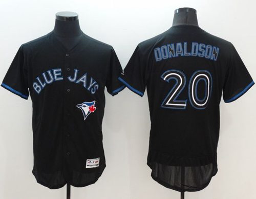 Blue Jays #20 Josh Donaldson Black Fashion Flexbase Authentic Collection Stitched MLB Jersey - Click Image to Close